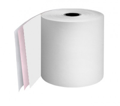 76mm 3ply 12.7mm Core White/Pink/White NCR Rolls Boxed 20s - TRD063