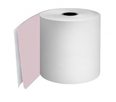 76mm 2ply 12.7mm Core White/Pink NCR Rolls Boxed 20s - TRD055