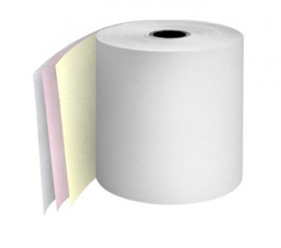 76mm 3ply 12.7mm Core White/Pink/Yellow NCR Rolls Boxed 20s - TRD064