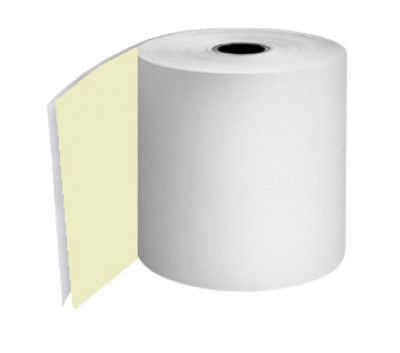 76mm 2ply 12.7mm Core White/Yellow NCR Rolls Boxed 20s - TRD056